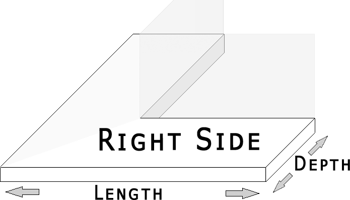 outside corner wood shelf line art